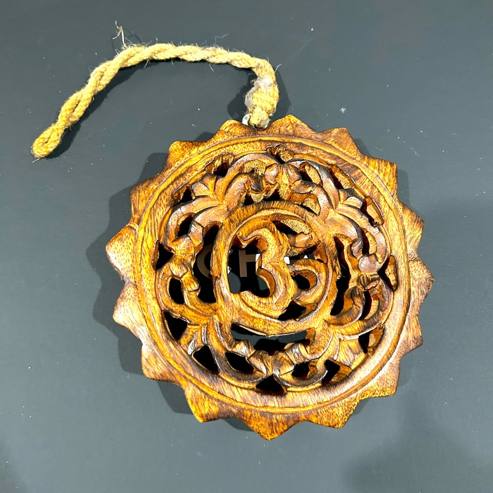 Indonesian wood “Ohm” plaque